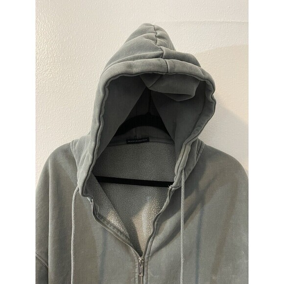 Brandy Melville Jacket Women's OS Green Christy Hoodie Full Zip Oversized Cotton - Picture 2 of 4